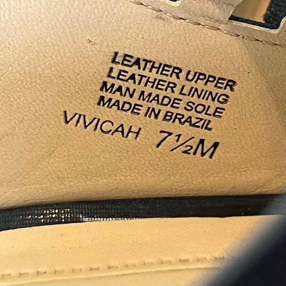 NUTURE VIVICAH NAVY BLUE CAGED SLINGBACK SANDAL | LEATHER | SIZE: 7.5 | EUC - Picture 6 of 7